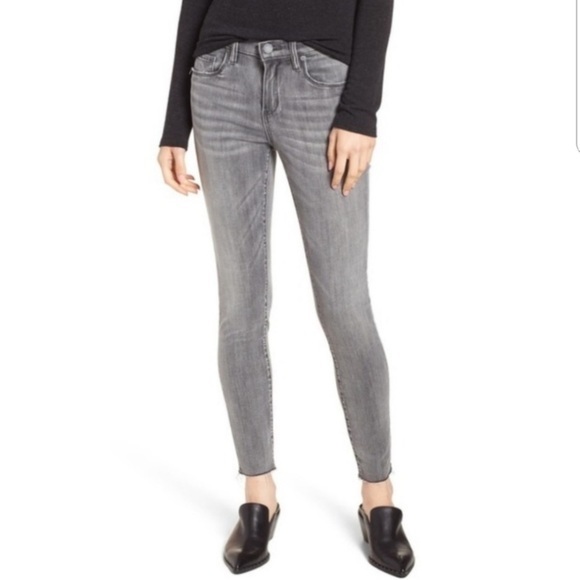 Blanknyc Skinny Jeans Faded Black Gray Denim The Bond Women’s Size 25 Raw Hem